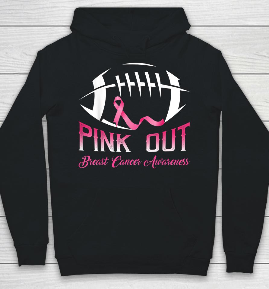 Pink Out Breast Cancer Awareness Football Hoodie