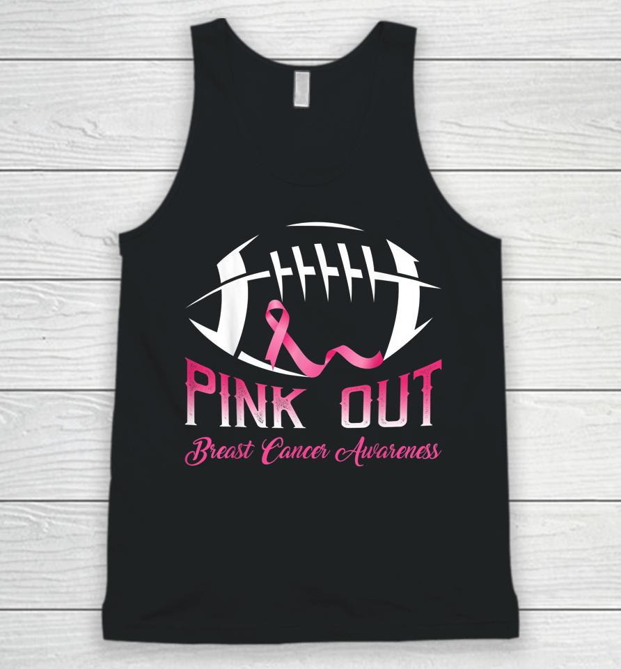 Pink Out Breast Cancer Awareness Football Unisex Tank Top