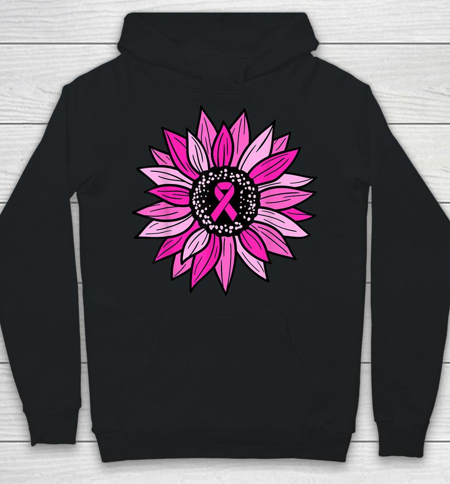 Pink Ribbon Sunflower Breast Cancer Awareness Hoodie