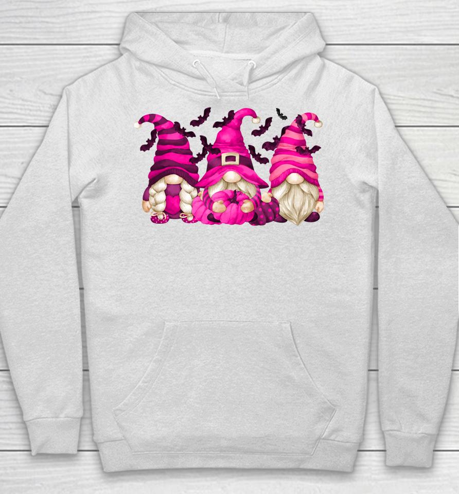Pink Witch For Women Halloween Breast Cancer Awareness Gnome Hoodie