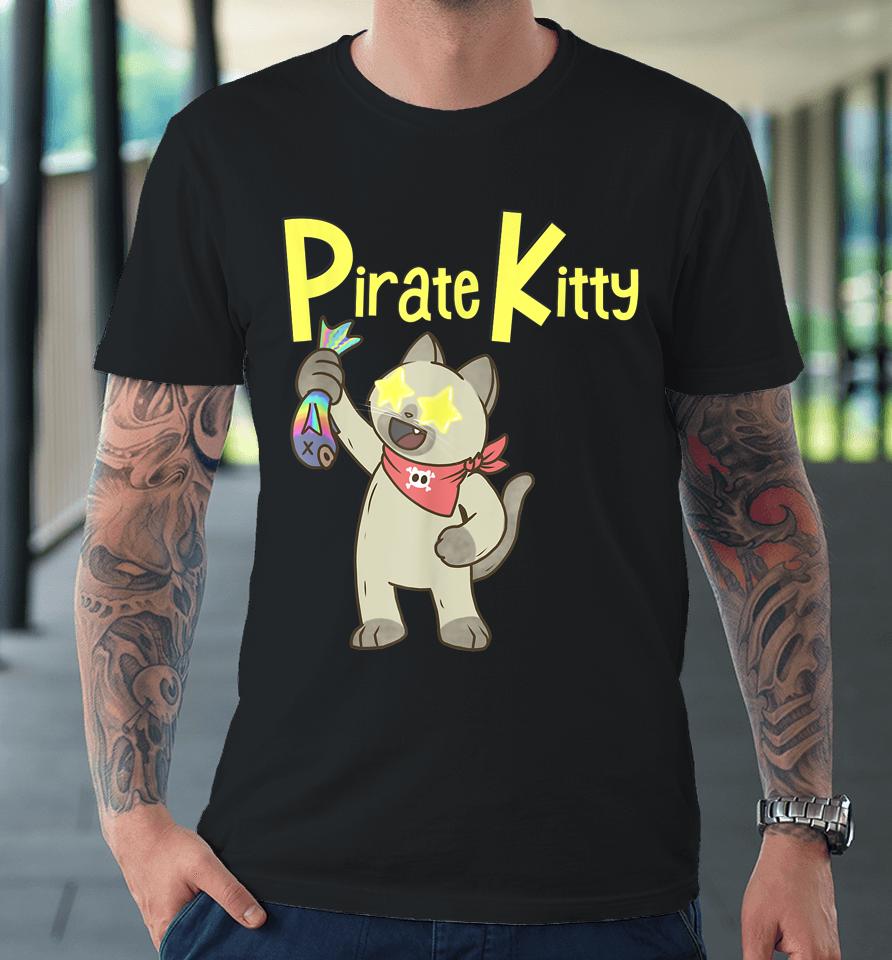 Pirate Kitty Rainbow Fish Premium T-Shirt