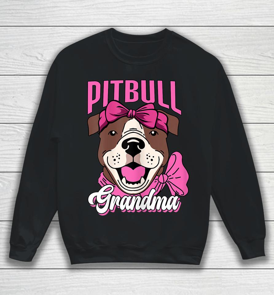 Pitbull Grandma Pittie Dog Lover Mom Mother's Day Sweatshirt