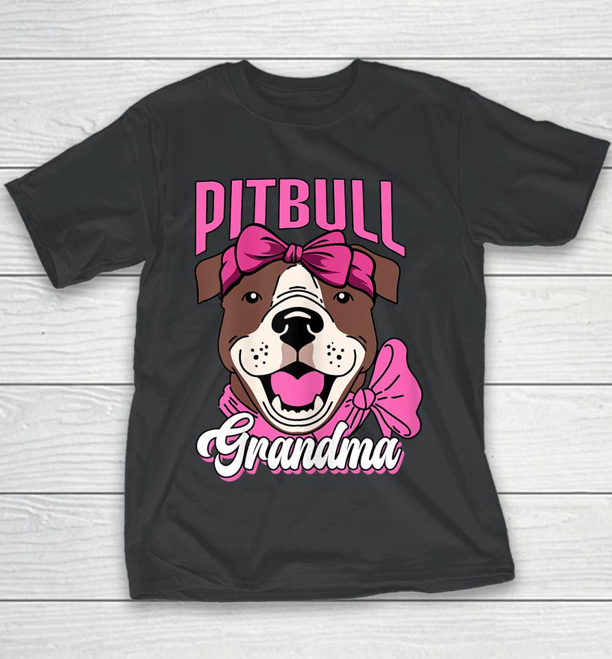 Pitbull Grandma Pittie Dog Lover Mom Mother's Day Youth T-Shirt
