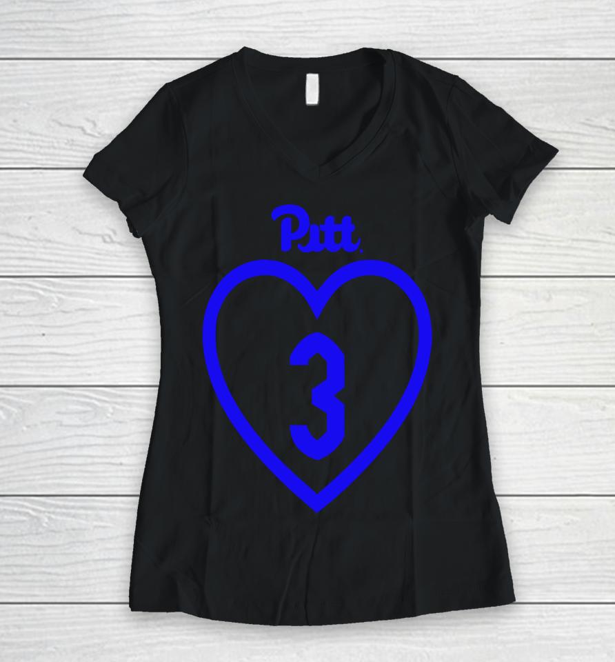 Pitt Love 3 Women V-Neck T-Shirt