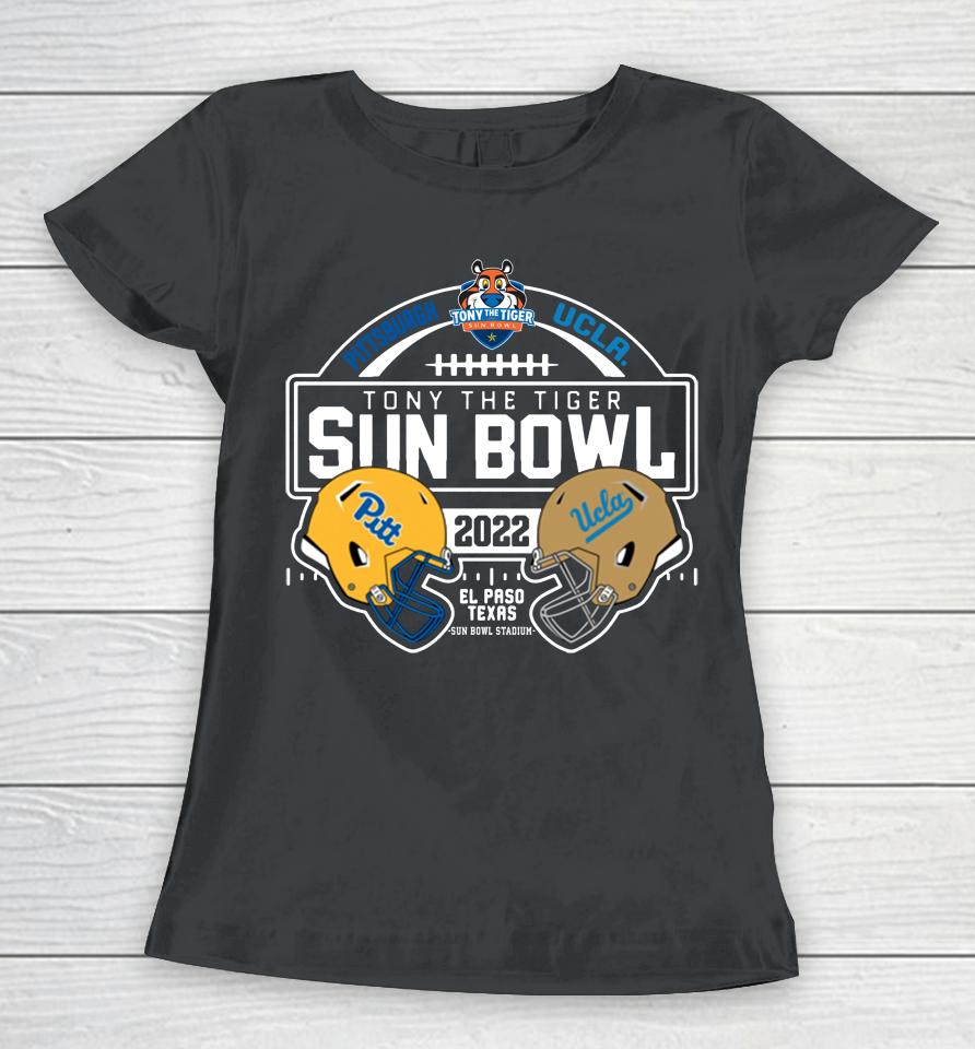 Pitt Panthers Vs Ucla 2022 Sun Bowl Match-Up Black Women T-Shirt