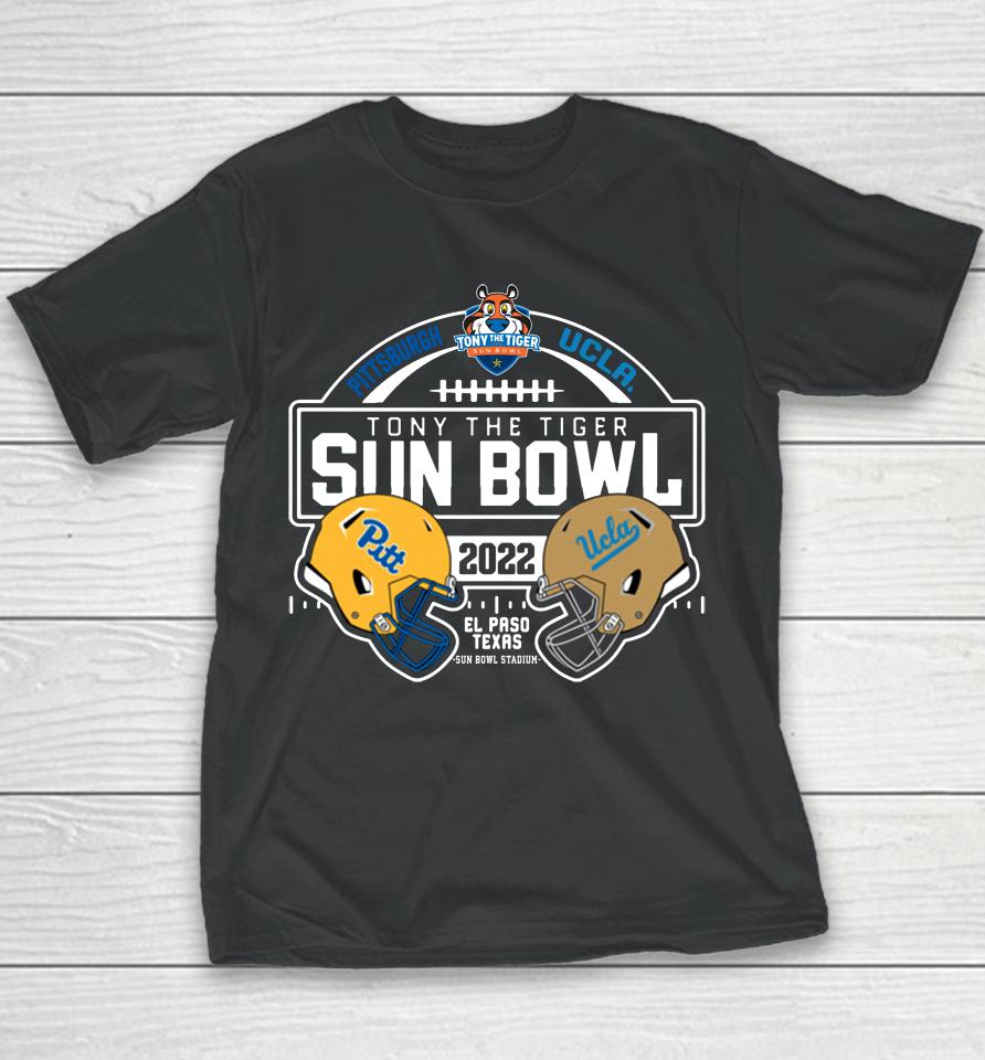 Pitt Panthers Vs Ucla 2022 Sun Bowl Match-Up Black Youth T-Shirt