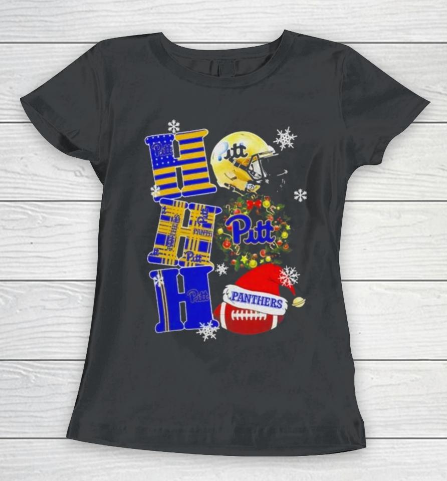 Pittsburgh Panthers Ncaa Ho Ho Ho Christmas Women T-Shirt