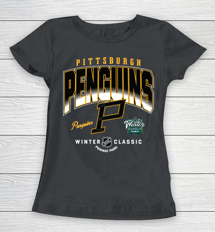 Pittsburgh Penguins 2023 Nhl Winter Classic Fade Women T-Shirt