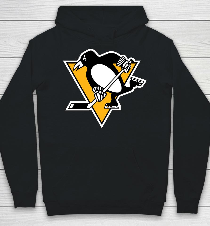 Pittsburgh Penguins Fanatics Branded Heather Gray Primary Team Logo Fleece Fitted Hoodie