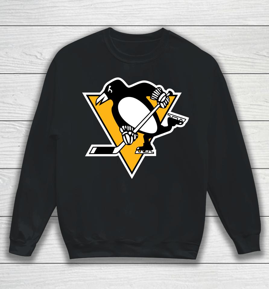 Pittsburgh Penguins Fanatics Branded Heather Gray Primary Team Logo Fleece Fitted Sweatshirt