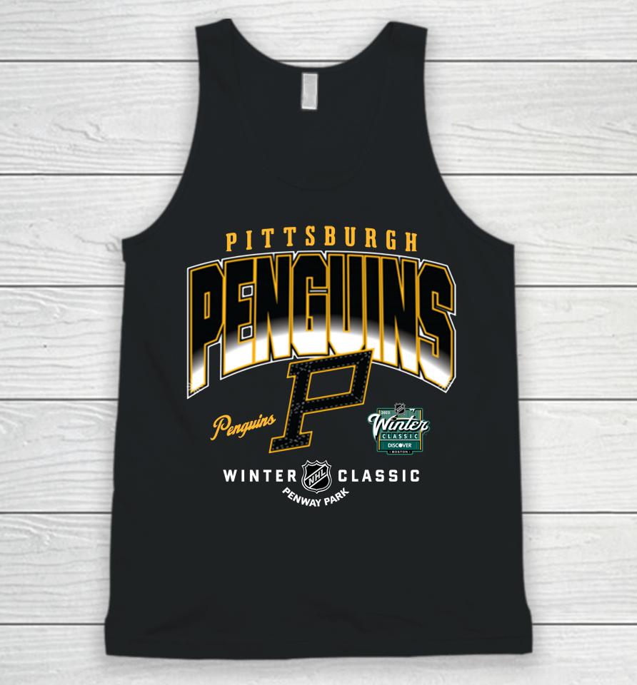 Pittsburgh Penguins Mitchell Fand Ness Black 2023 Nhl Winter Classic Fade Unisex Tank Top