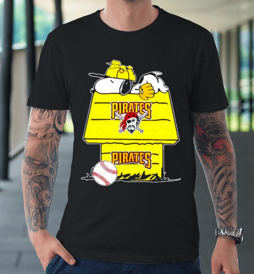Pittsburgh Pirates Snoopy And Woodstock The Peanuts Baseball Premium T-Shirt