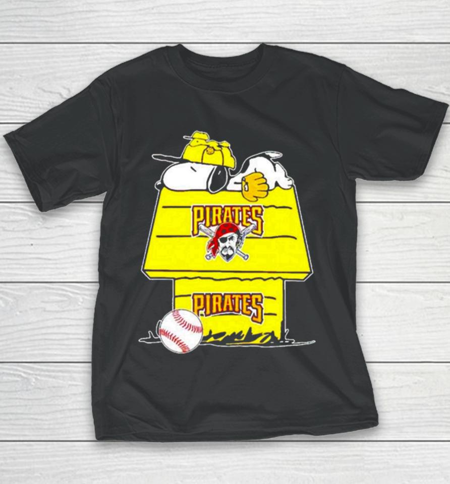 Pittsburgh Pirates Snoopy And Woodstock The Peanuts Baseball Youth T-Shirt
