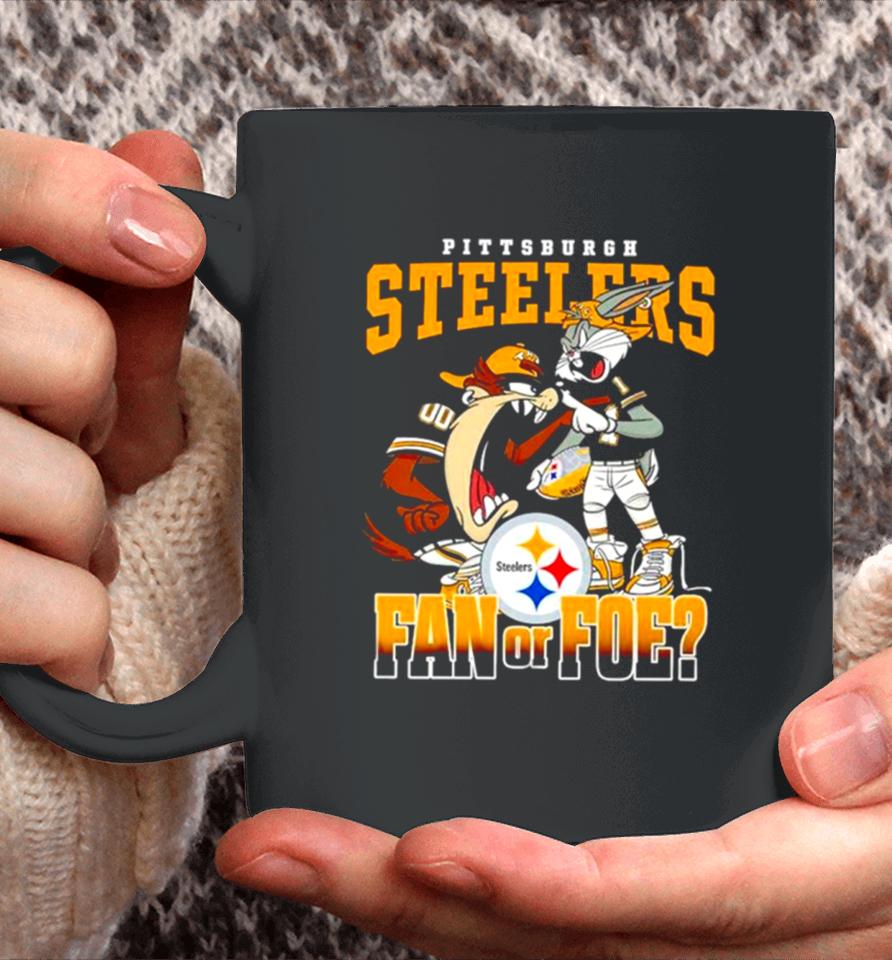 Pittsburgh Steelers Bugs Bunny And Taz Fan Or Foe Coffee Mug