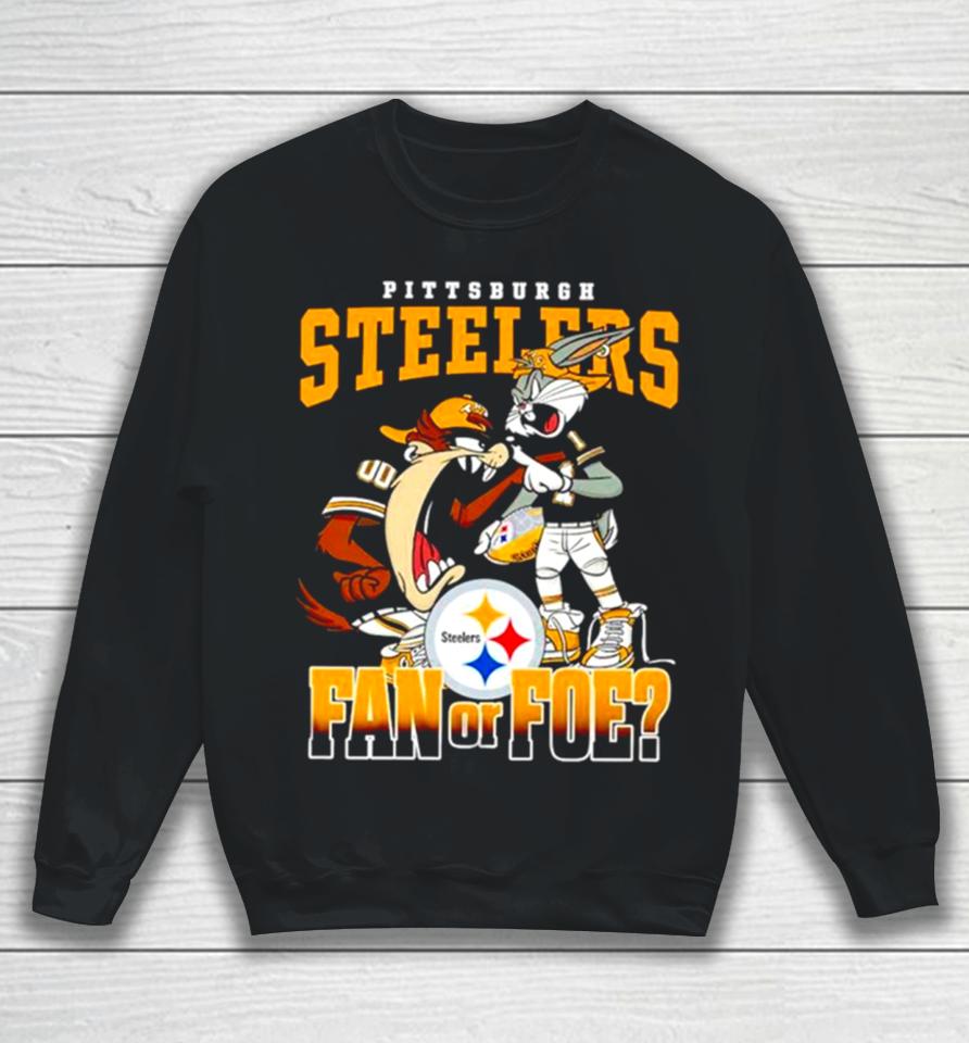 Pittsburgh Steelers Bugs Bunny And Taz Fan Or Foe Sweatshirt