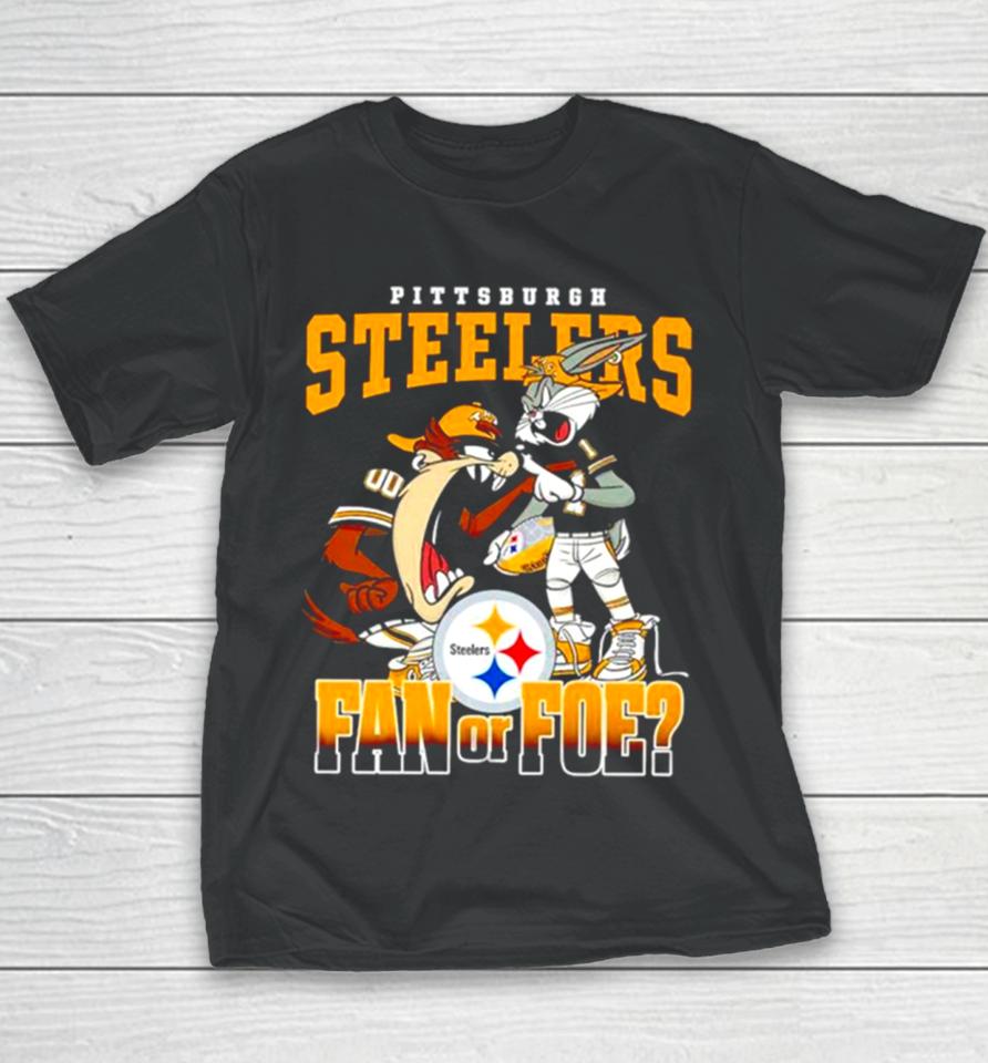 Pittsburgh Steelers Bugs Bunny And Taz Fan Or Foe Youth T-Shirt