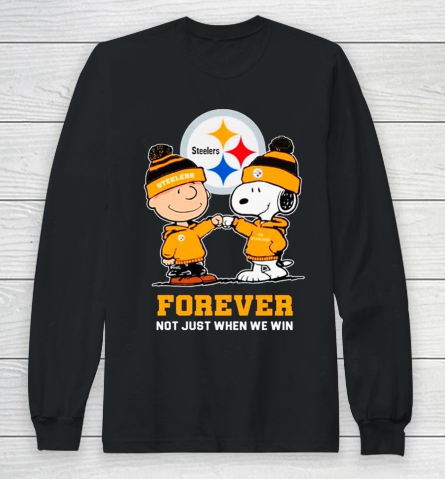 Pittsburgh Steelers Charlie Brown And Snoopy Forever Not Just When We Win Long Sleeve T-Shirt