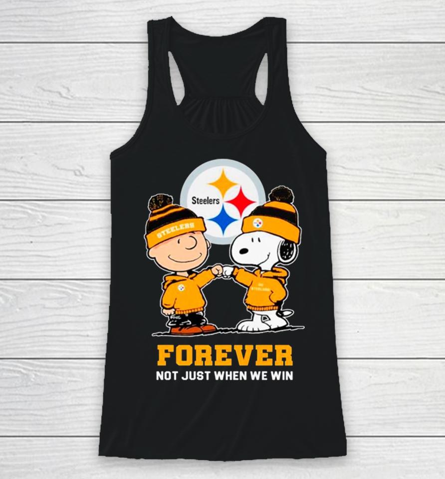 Pittsburgh Steelers Charlie Brown And Snoopy Forever Not Just When We Win Racerback Tank