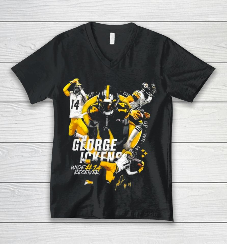 Pittsburgh Steelers George Pickens Wide Receiver Signature 2024 Unisex V-Neck T-Shirt