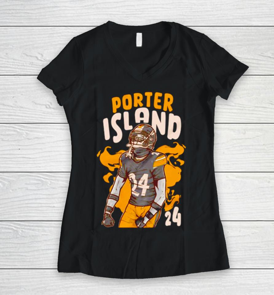 Pittsburgh Steelers Porter Island Splash 24 Women V-Neck T-Shirt