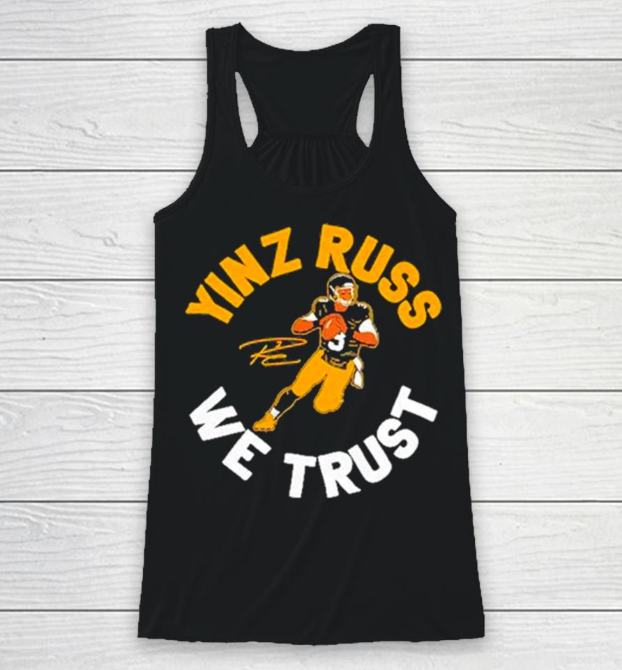 Pittsburgh Steelers Russell Wilson Yinz Russ We Trust Racerback Tank