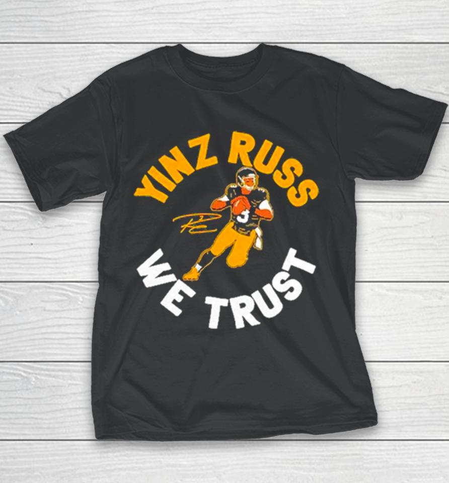 Pittsburgh Steelers Russell Wilson Yinz Russ We Trust Youth T-Shirt