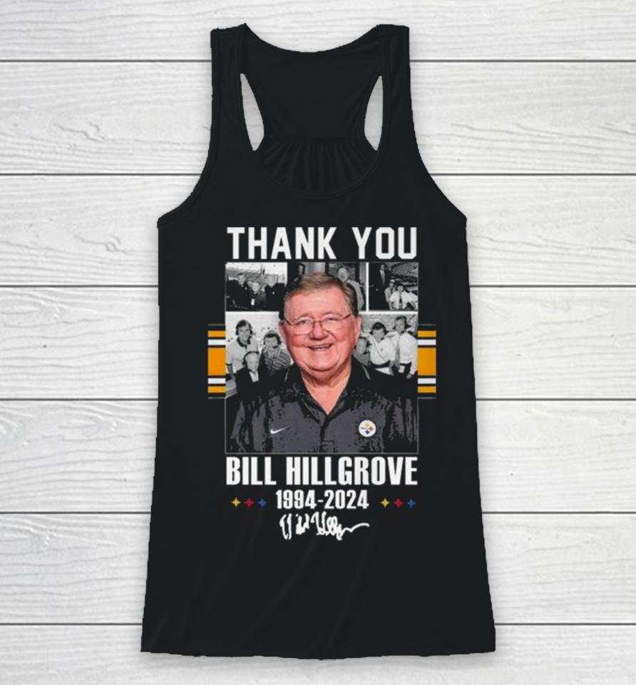 Pittsburgh Steelers Thank You Bill Hillgrove 1994 2024 Signature Racerback Tank