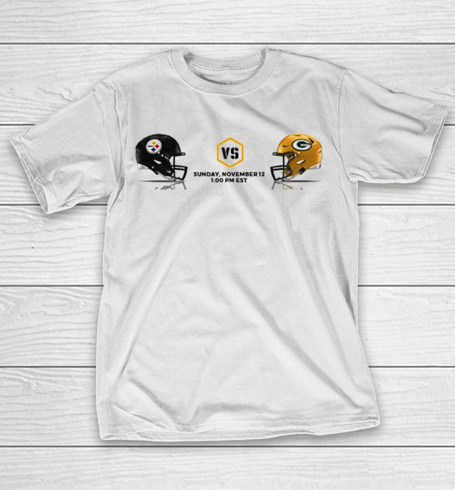Pittsburgh Steelers Vs Green Bay Packers Nfl 2023 Weekend Helmet Matchup T-Shirt