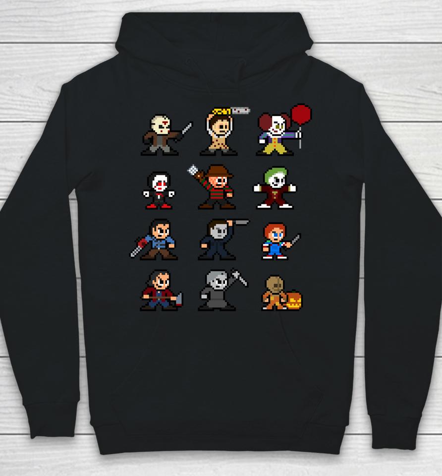 Pixel Halloween Scary Horror Christmas Gamer And Movies Hoodie