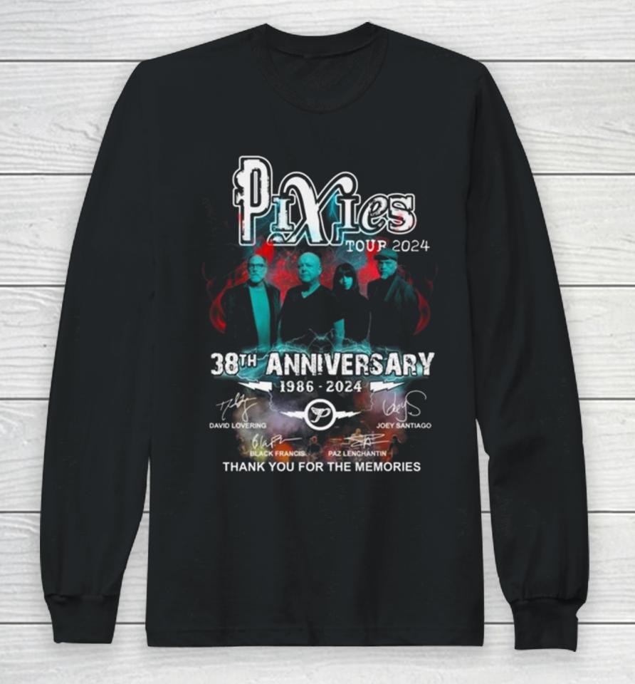 Pixies Tour 2024 30Th Anniversary 1986 2024 Signatures Thank You For The Memories Long Sleeve T-Shirt