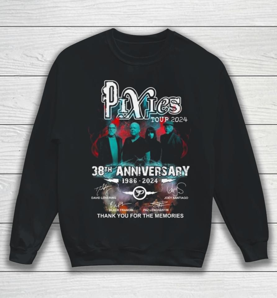 Pixies Tour 2024 30Th Anniversary 1986 2024 Signatures Thank You For The Memories Sweatshirt