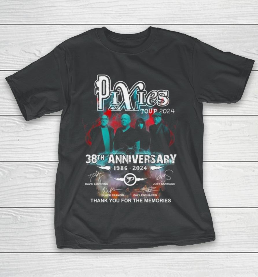 Pixies Tour 2024 30Th Anniversary 1986 2024 Signatures Thank You For The Memories T-Shirt