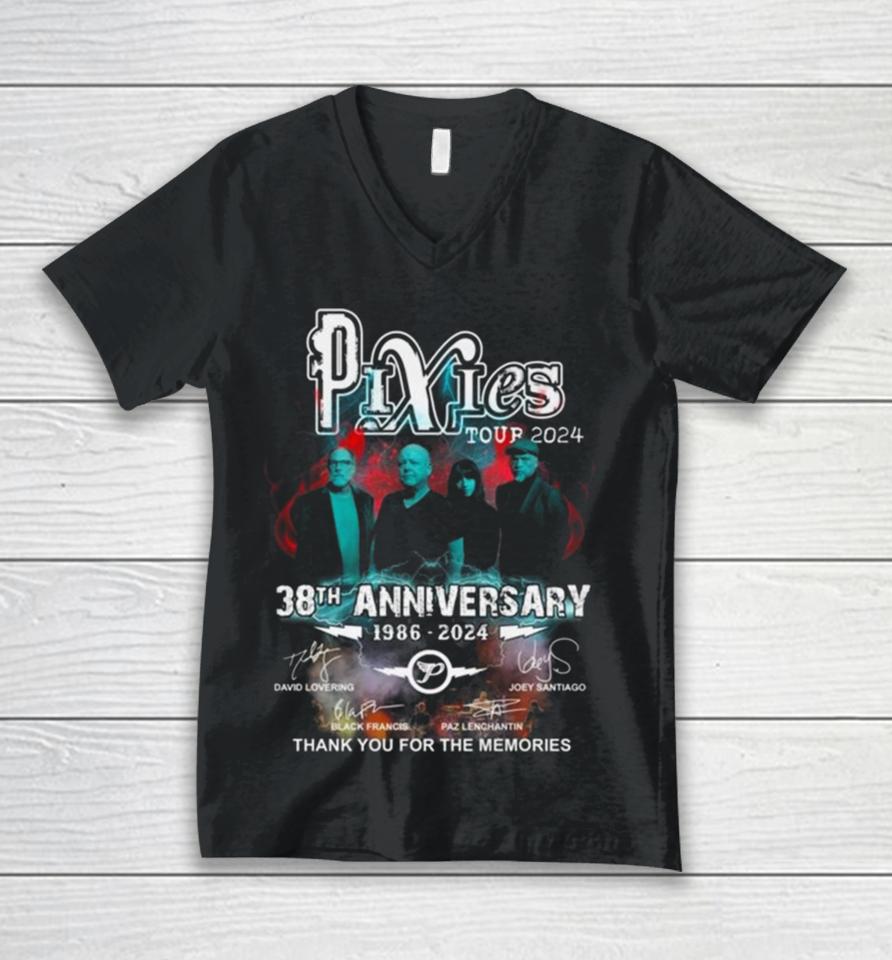 Pixies Tour 2024 30Th Anniversary 1986 2024 Signatures Thank You For The Memories Unisex V-Neck T-Shirt
