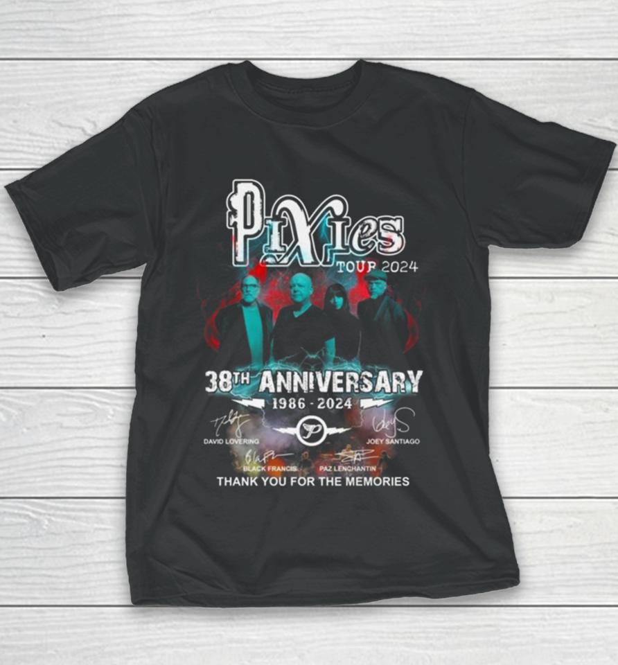 Pixies Tour 2024 30Th Anniversary 1986 2024 Signatures Thank You For The Memories Youth T-Shirt