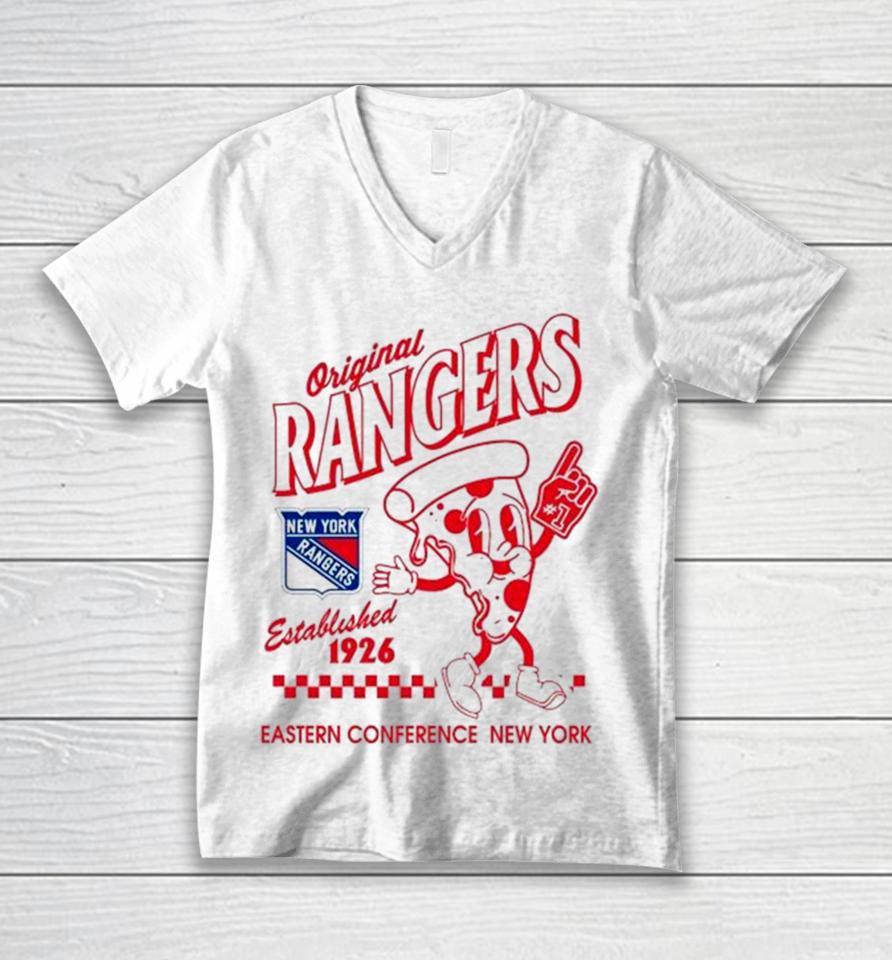Pizza Glove #1 New York Rangers Eastern Conference Unisex V-Neck T-Shirt