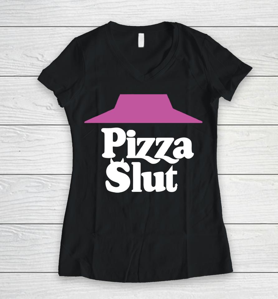 Pizza Slut Liberty Lyss Women V-Neck T-Shirt