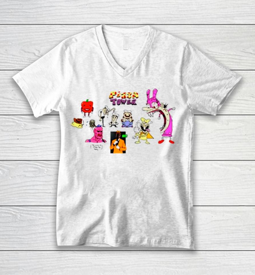Pizza Tower And Killed Unisex V-Neck T-Shirt