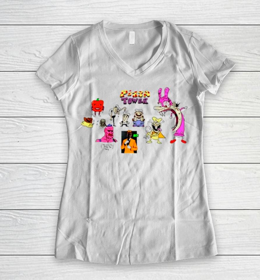 Pizza Tower And Killed Women V-Neck T-Shirt