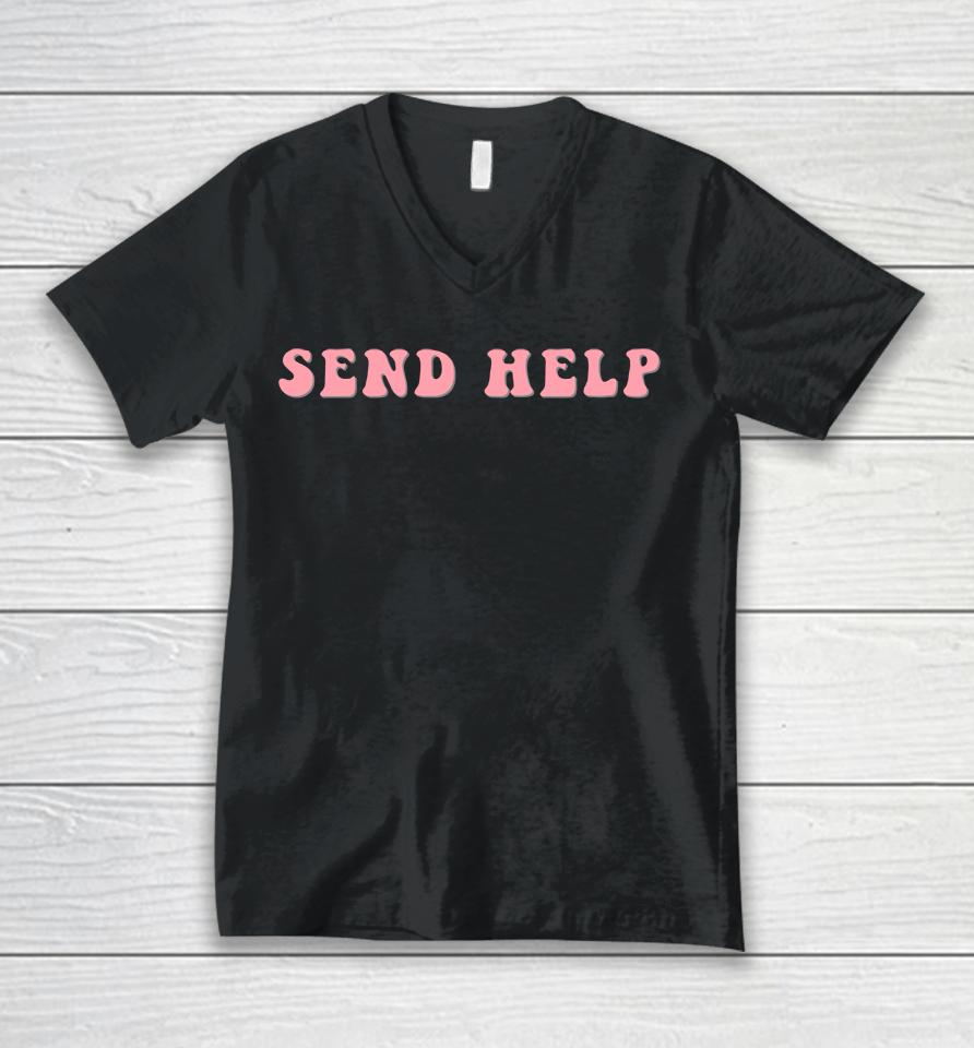 Planbri Uncut Send Help Unisex V-Neck T-Shirt