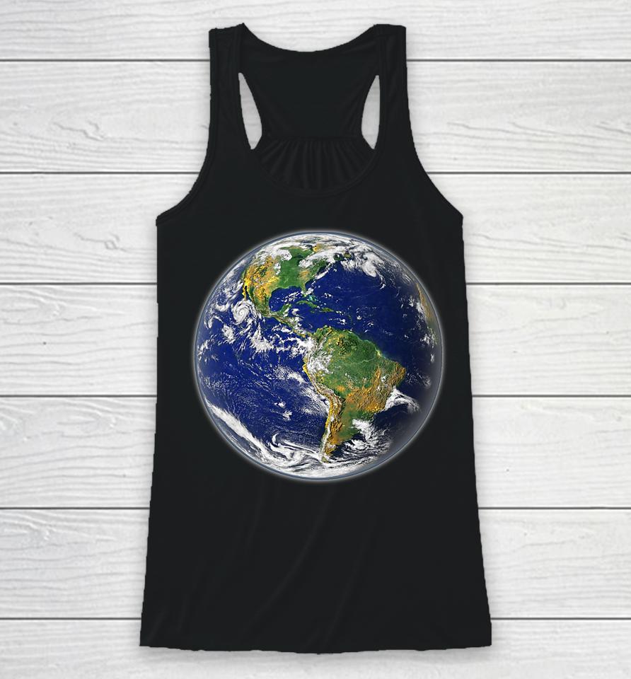 Planet Earth Globe For Earth Day Racerback Tank