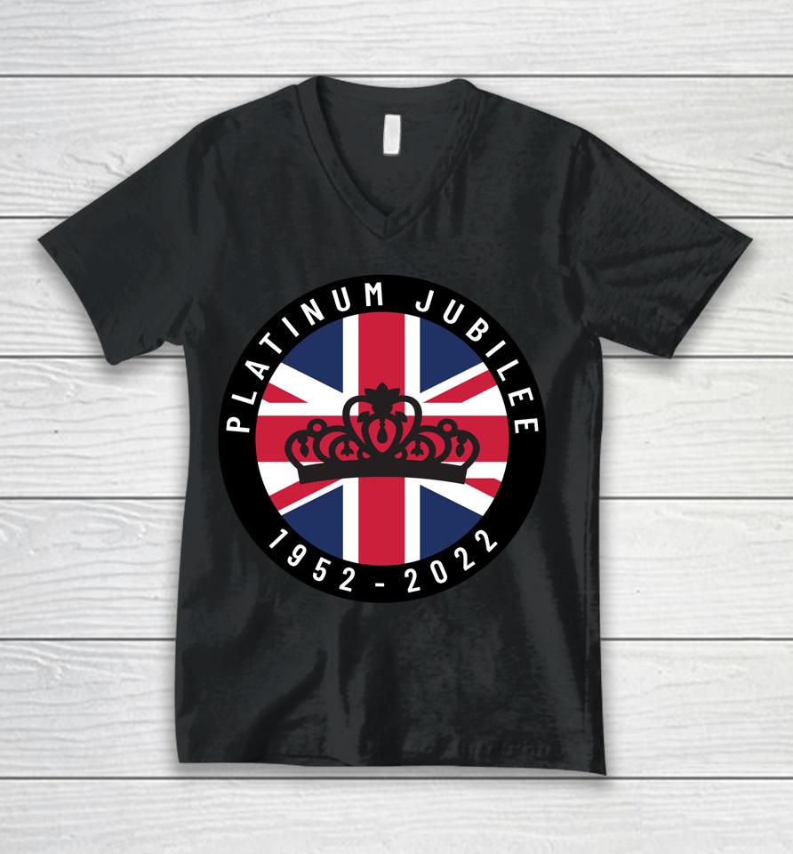 Platinum Jubilee British Monarch 70 Year Celebration Queen Unisex V-Neck T-Shirt