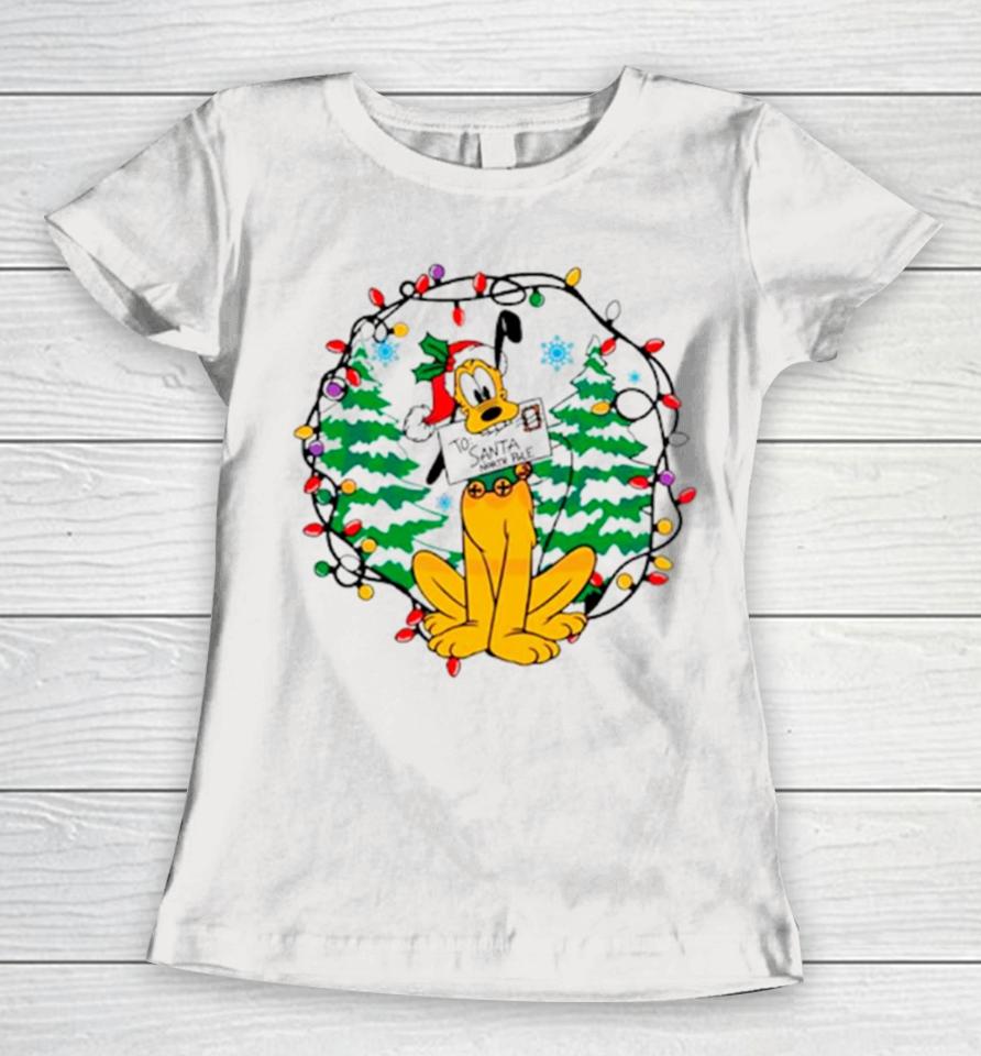 Pluto To Santa North Pole Merry Christmas Women T-Shirt
