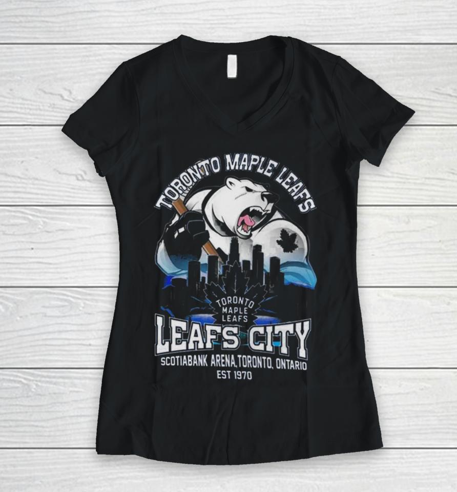 Polar Bears Toronto Maple Leafs Ice Hockey City Scotiabank Arena Est. 1970 Women V-Neck T-Shirt