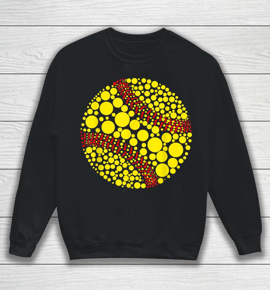 Polka Dot Softball Lover Player International Dot Day Sweatshirt