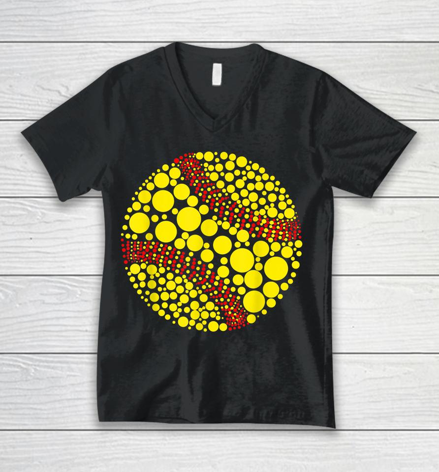 Polka Dot Softball Lover Player International Dot Day Unisex V-Neck T-Shirt