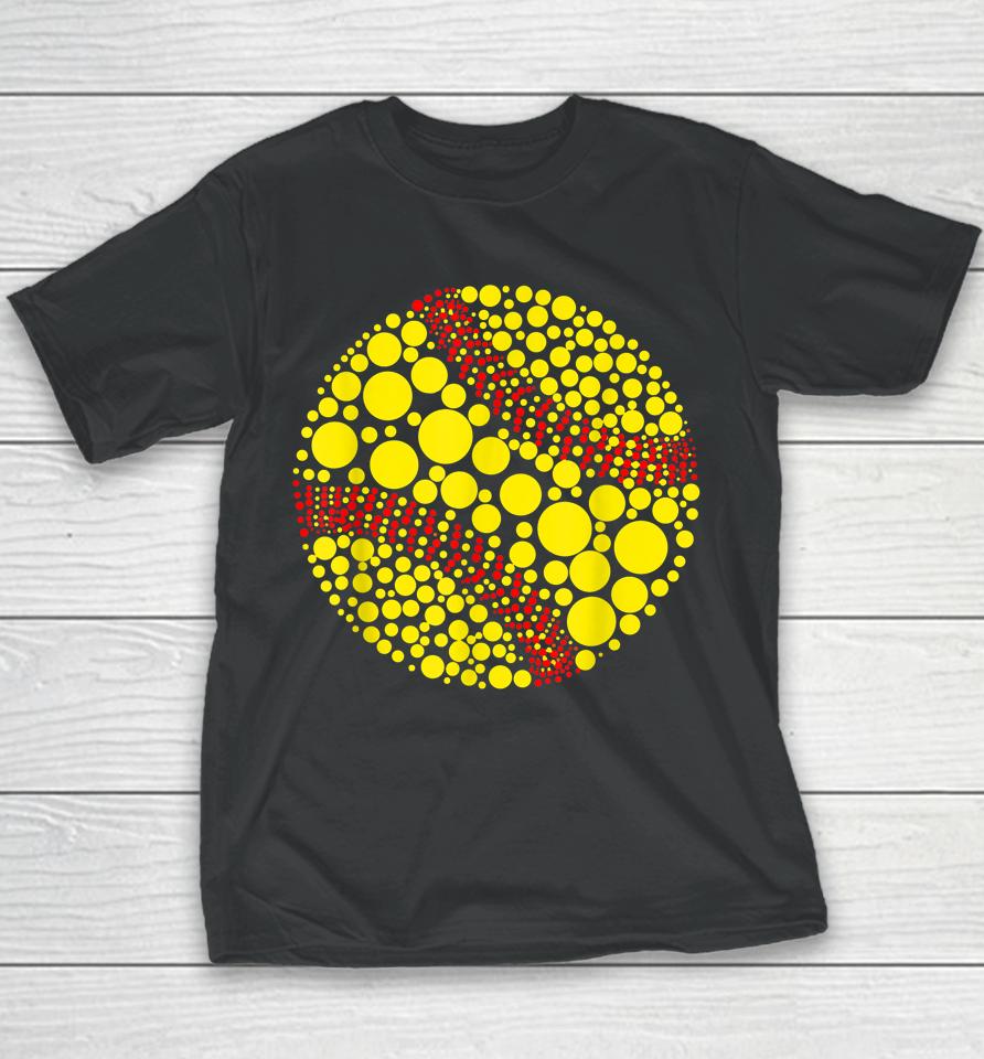 Polka Dot Softball Lover Player International Dot Day Youth T-Shirt