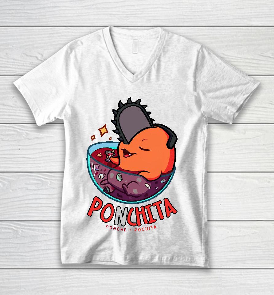 Ponchita Ponche Pochita Unisex V-Neck T-Shirt