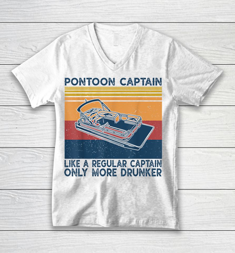 Pontoon Captain Like A Regular Captain Unisex V-Neck T-Shirt