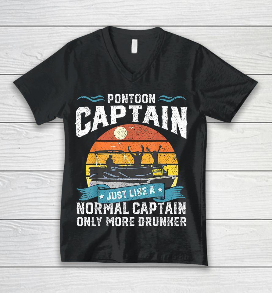 Pontoon Captain Like A Regular Captain Unisex V-Neck T-Shirt