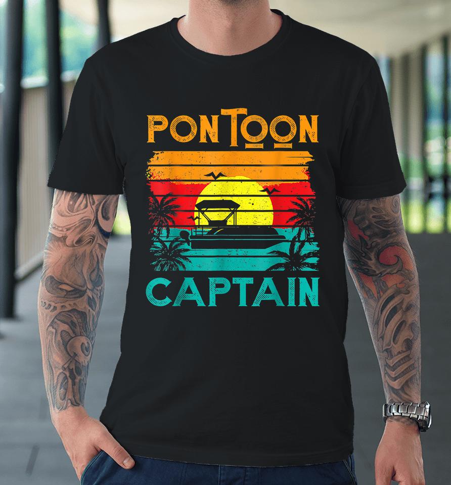 Pontoon Captain Retro Vintage Premium T-Shirt